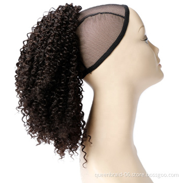 Short Afro Curly Ponytail Hair Piece for African American Black Women Ponytail Extension Afro Drawstring Curly Ponytail